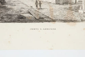 Stampa San Lorenzo in 19th Century Italian Engraving in Original Handpainted Frame (8815090336051)