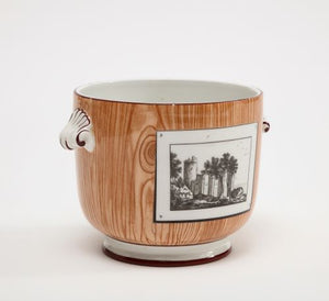 Signed Tiffany & Co. Hand Painted Scenic Cache Pot Planter with Shell Handles (9002048422195)