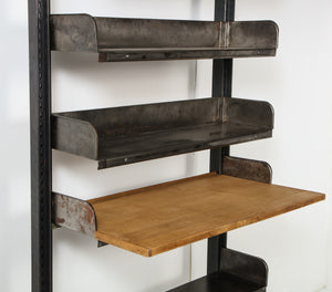 Wall-Mount Midcentury French Industrial Iron Shelving System (8814971322675)