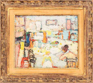 George Rene Sinicki Interior Scene Oil on Canvas (9858738192691)