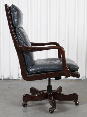 Blue Leather Executive Office or Desk Chair (8920564072755)