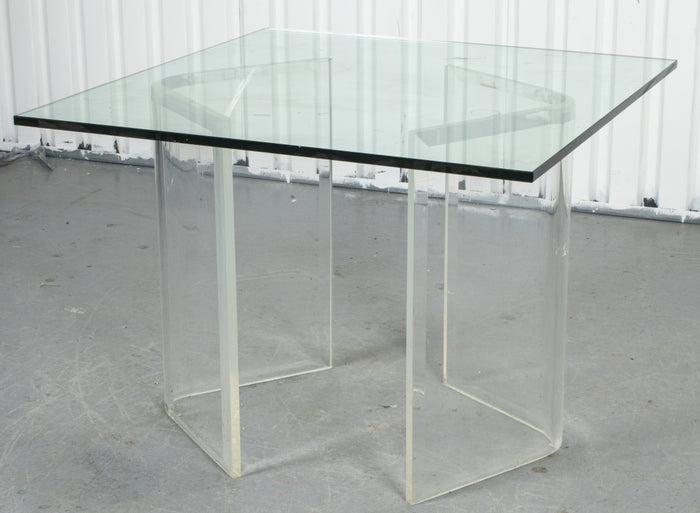 Pace Manner Modern Glass And Lucite Dining Table