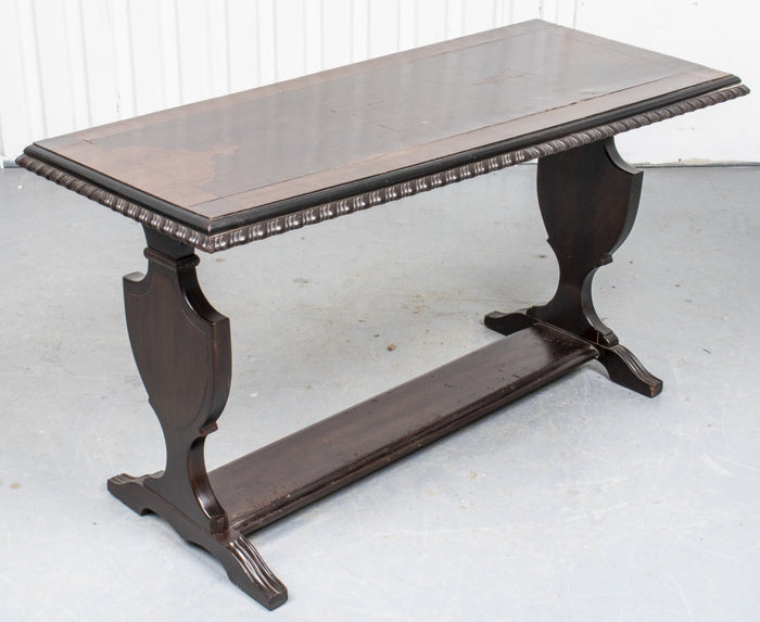 Renaissance Style Carved Oak Library Table