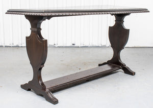 Renaissance Style Carved Oak Library Table (8920556634419)