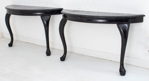 Georgian Style Ebonized Console Tables, 2 (8920566366515)