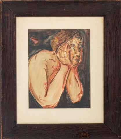 Charles Blum Portrait of a Man Mix Media on Paper