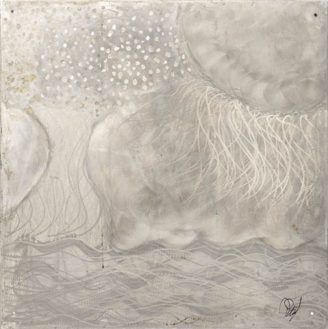 Illegibly Signed Landscape Scene Steel Panel