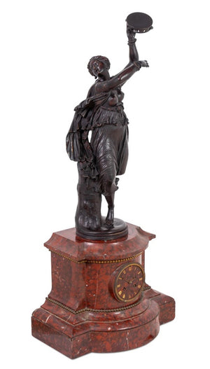 Jean Clesinger "Zingara" Bronze & Marble Clock (9814297346355)