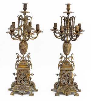 Renaissance Revival 6-Branch Candelabra, Pair (9776024781107)