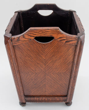 Art Deco Parquetry Oak Wastepaper Basket (8920557584691)