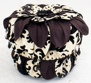 Black and White Upholstered "Harlequin" Stool (8920559354163)