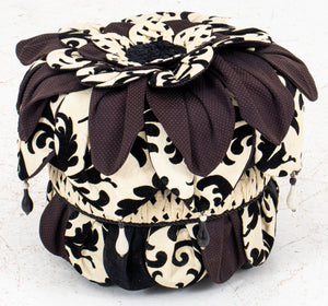 Black and White Upholstered "Harlequin" Stool (8920559354163)