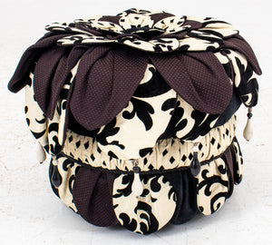 Black and White Upholstered "Harlequin" Stool (8920559354163)