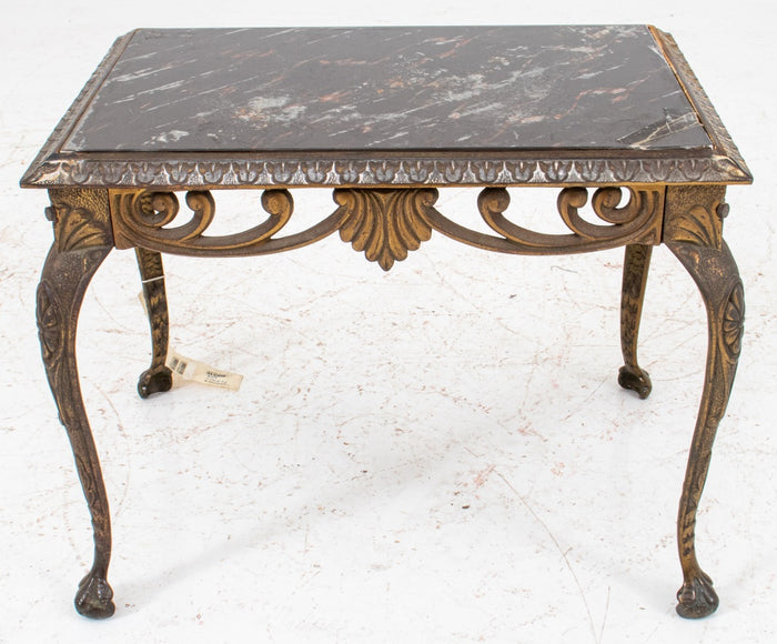 Gilt Metal and Glass Occasional Table