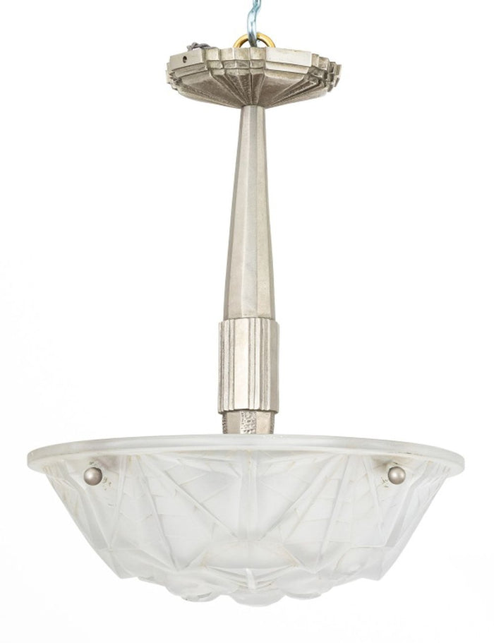 Art Deco Frosted Glass Chandelier