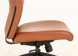 Faux Brown Leather Swivel Office Chair (8920564007219)