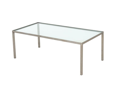 Modern Glass Top and Wrought Iron Coffee Table