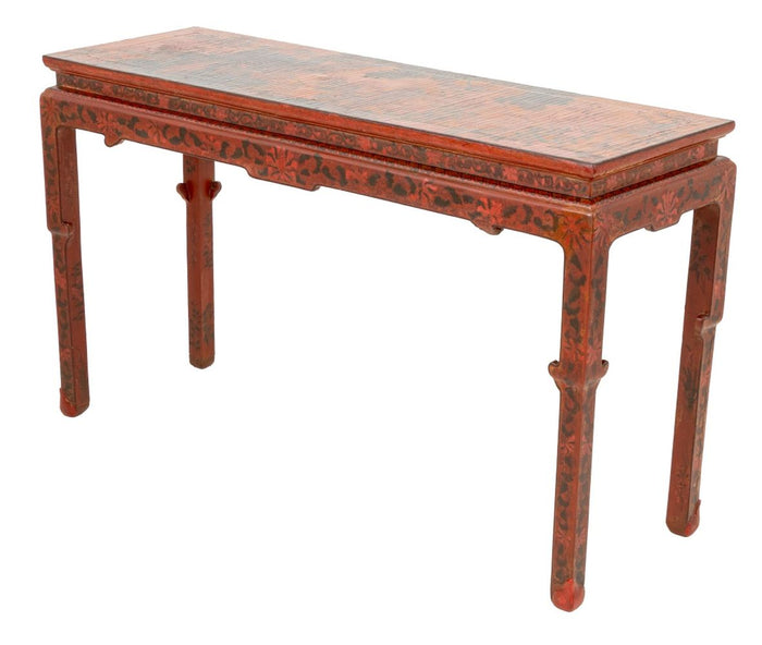 Chinese Red Lacquered Altar Table