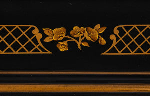 Chinoiserie Lacquered Wood Tray on Bamboo Stand (8920559550771)