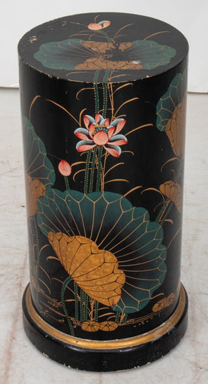 Chinoiserie Lacquered Wood Column Pedestal (8920558797107)