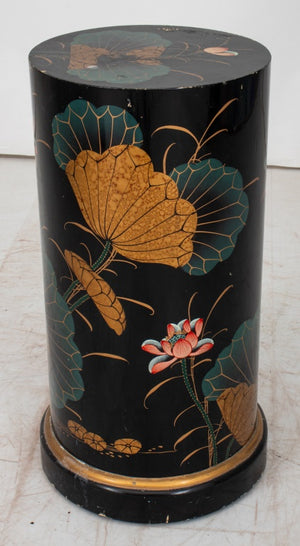 Chinoiserie Lacquered Wood Column Pedestal (8920558797107)