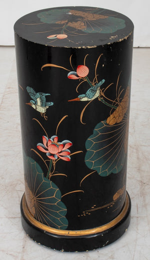 Chinoiserie Lacquered Wood Column Pedestal (8920558797107)