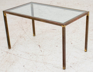 Post-Modern Gilt Metal And Glass Coffee Table (8920560501043)