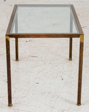 Post-Modern Gilt Metal And Glass Coffee Table (8920560501043)