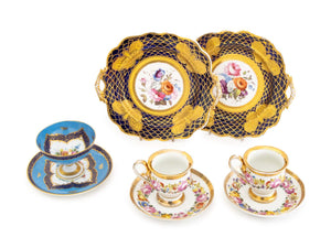 French Gilt & Hand-Painted Porcelain Tableware, 8