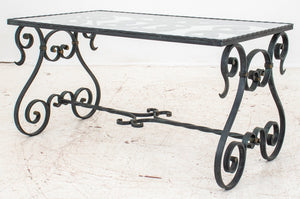 Wrought Iron Coffee Table With Glass Top (8920559452467)