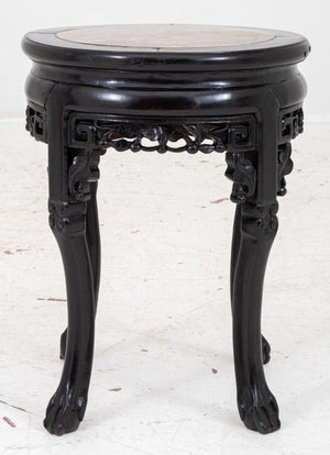 Chinese Art Deco Mahogany End Table / Plant Stand (8920567677235)