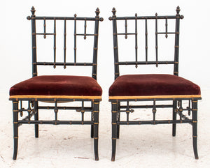 American Aesthetic Ebonized Bamboo Side Chairs, 2 (8920559976755)