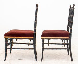 American Aesthetic Ebonized Bamboo Side Chairs, 2 (8920559976755)