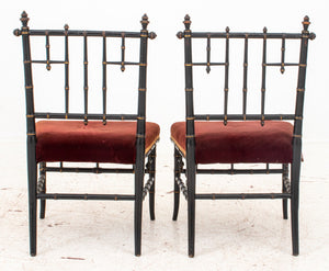 American Aesthetic Ebonized Bamboo Side Chairs, 2 (8920559976755)