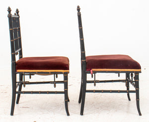 American Aesthetic Ebonized Bamboo Side Chairs, 2 (8920559976755)