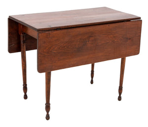 Sheraton Style Mahogany Drop Leaf Table, 19th C.