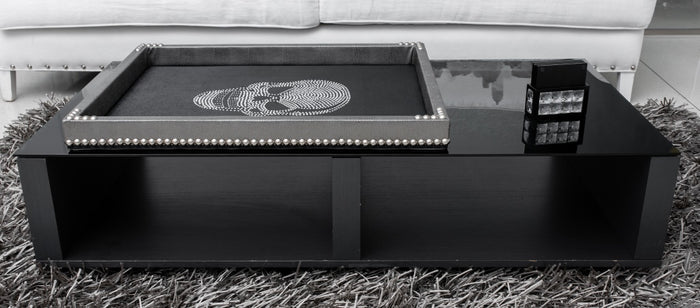 Modern Minimalist Glass-Topped Coffee Table