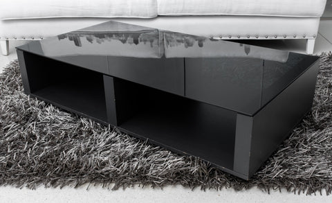 Modern Minimalist Glass-Topped Coffee Table