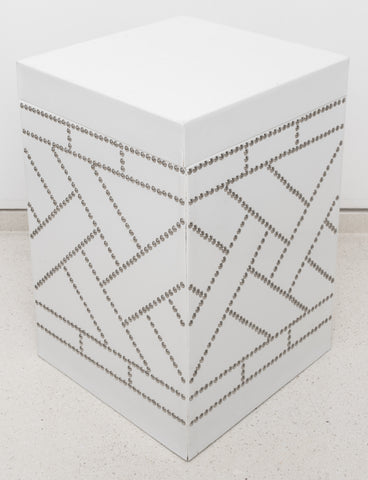 Palm Beach Glam Square Studded End Table