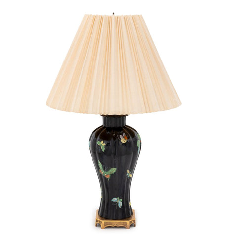 Chinese Famille Noir Vase Mounted as a Table Lamp