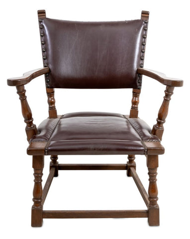Charles II Style Oak Armchair