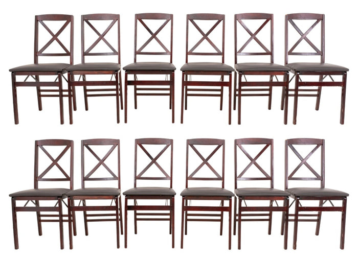 Neoclassical Upholstered Mahogany Folding Chair 12