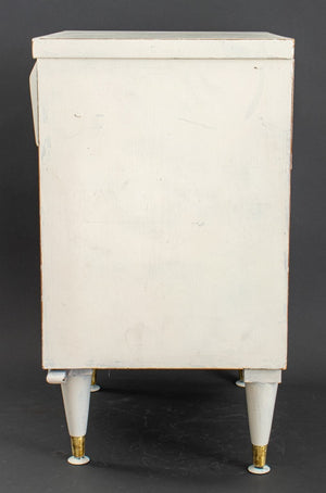 Mid-Century Modern White Painted Wood Bedside (8920560075059)