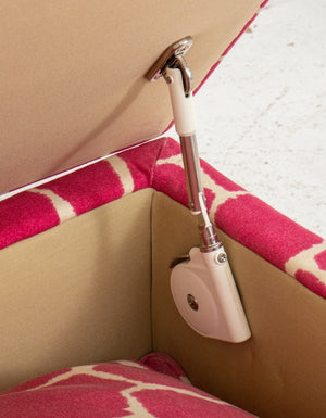 Modern Pink & White Giraffe Print Storage Bench (8920563810611)