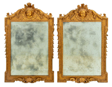 George II Giltwood Pier Mirrors, Pair