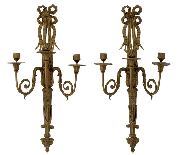 Louis XVI Style Gilt Bronze Appliques, Pair