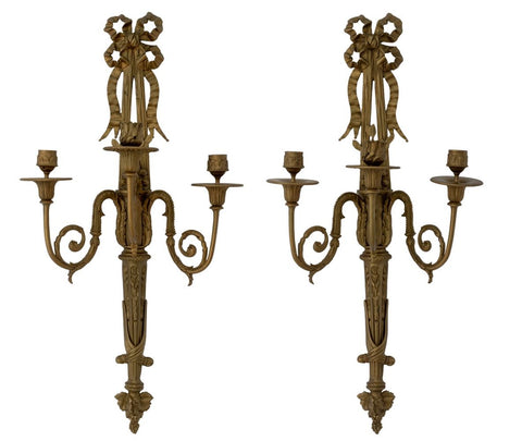Louis XVI Style Gilt Bronze Appliques, Pair