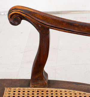 Venetian Rococo Style Walnut Low Armchairs, Pair (8920559092019)