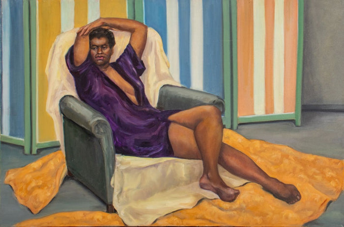 Penny Purpura Reclining Woman Oil on Canvas