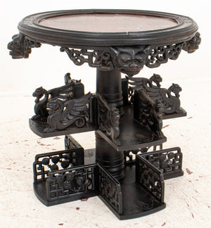 Unusual Chinese Carved Marble Topped Curio Table (8920556994867)